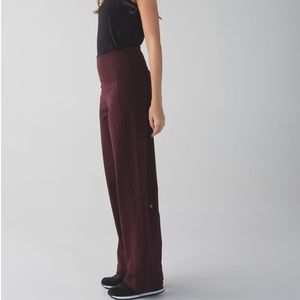 LULULEMON Stillness Wide Leg Pant Burgundy Size 10